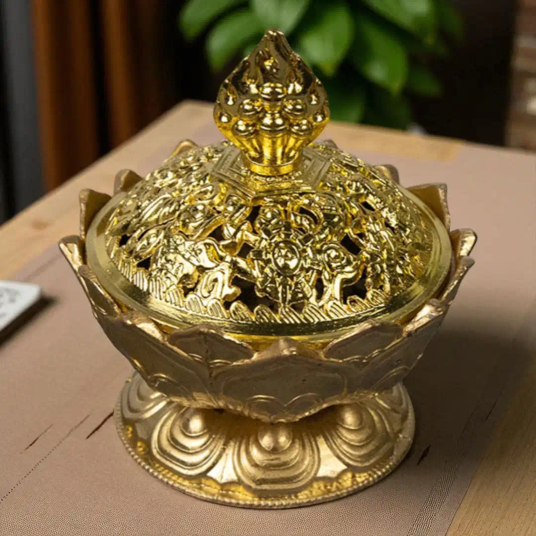 räucherschale lotus gold schräg