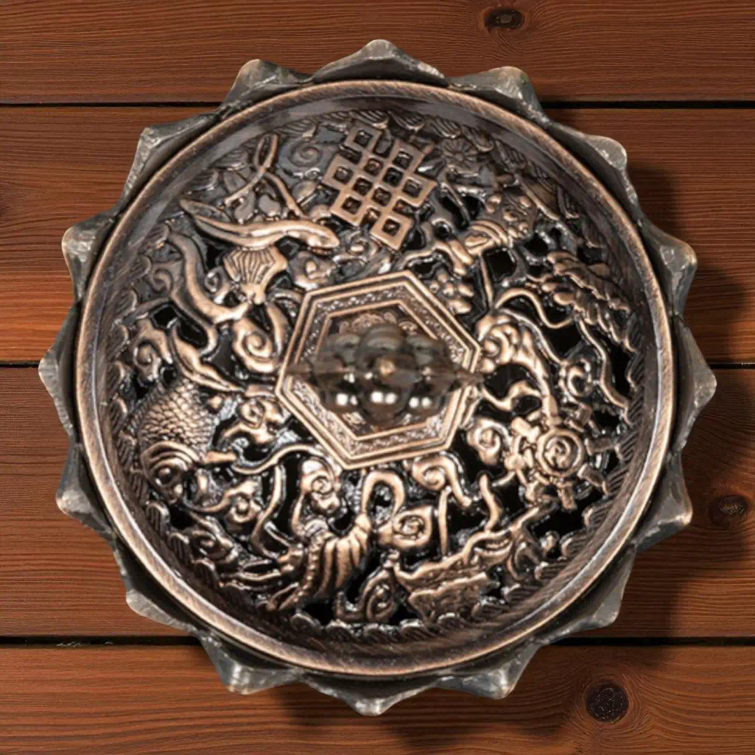 räucherschale lotus kupfer von oben 1