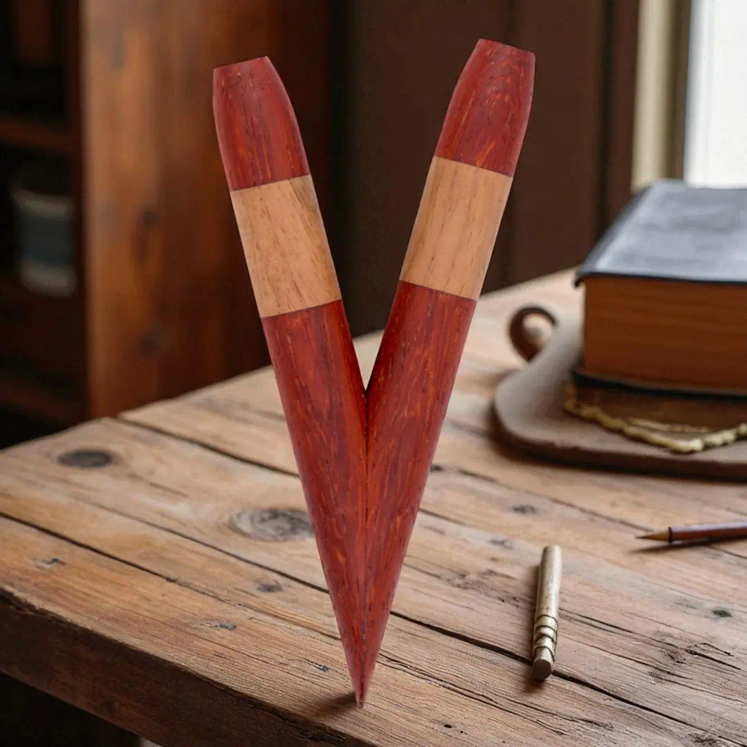 Kuripe aus padouk und walnuss rückseite