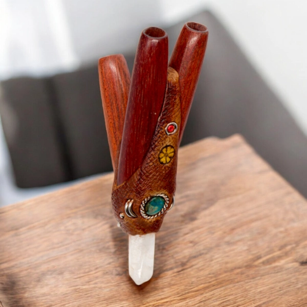 Kuripe Double mit Kristall Palo Sangre 1