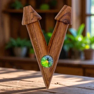 kuripe aus bocote pilzform mit swarovski kristall hauptbild