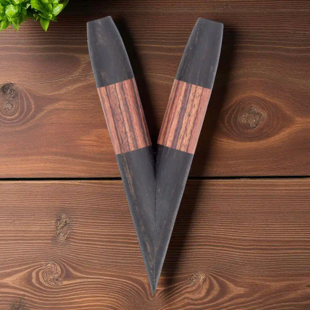 Kuripe aus Ebenholz und Königsholz Rückseite