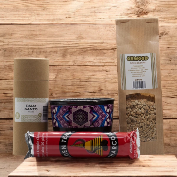 Räucher Set Palo Santo Pulver BlumeDL